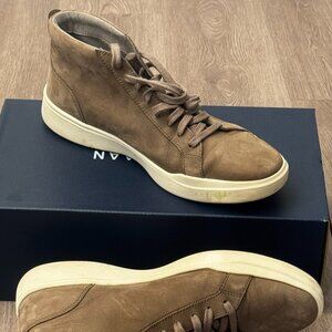 Cole Haan Leather High-Top Sneakers – Dark Tan – Men’s 10